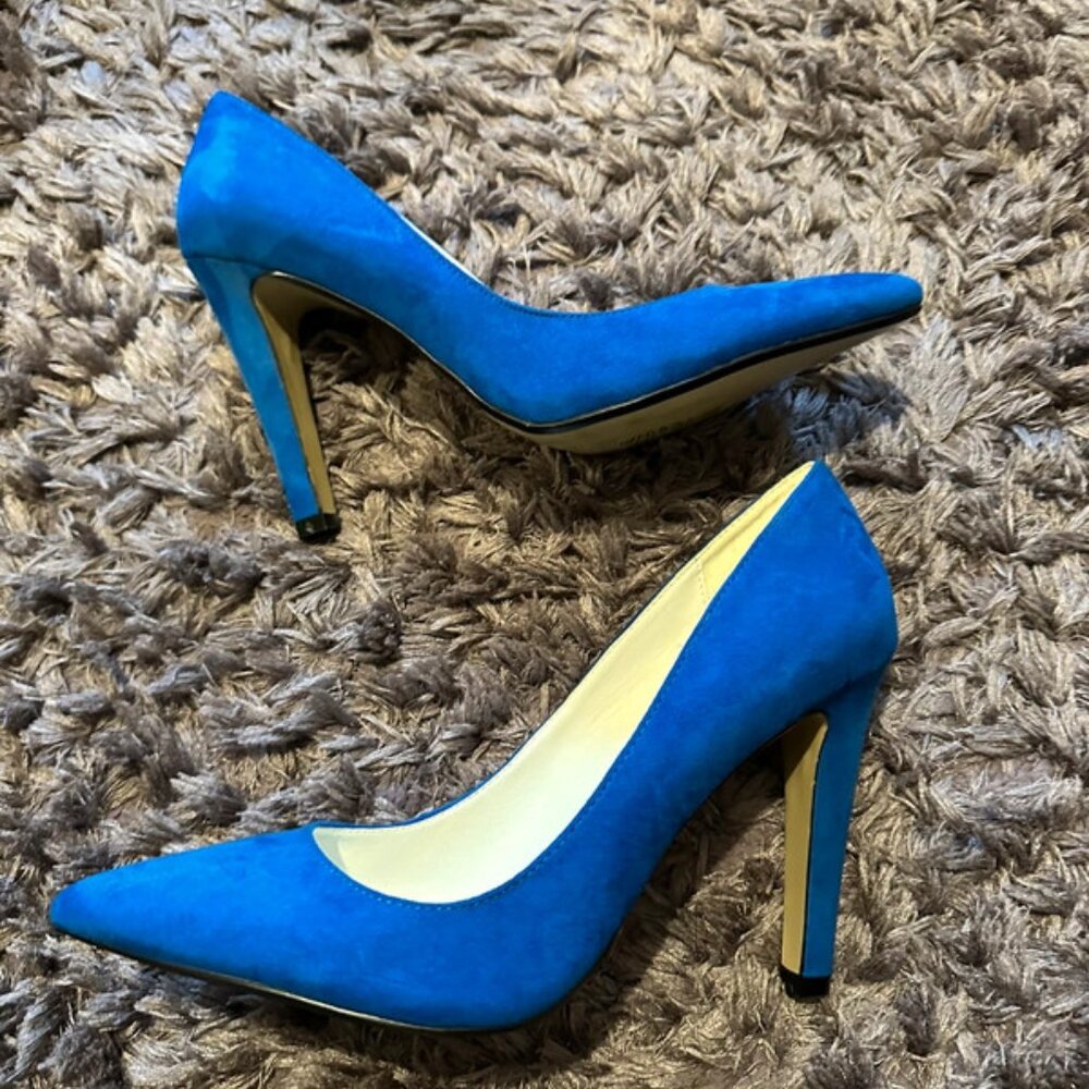 Blue high heels
